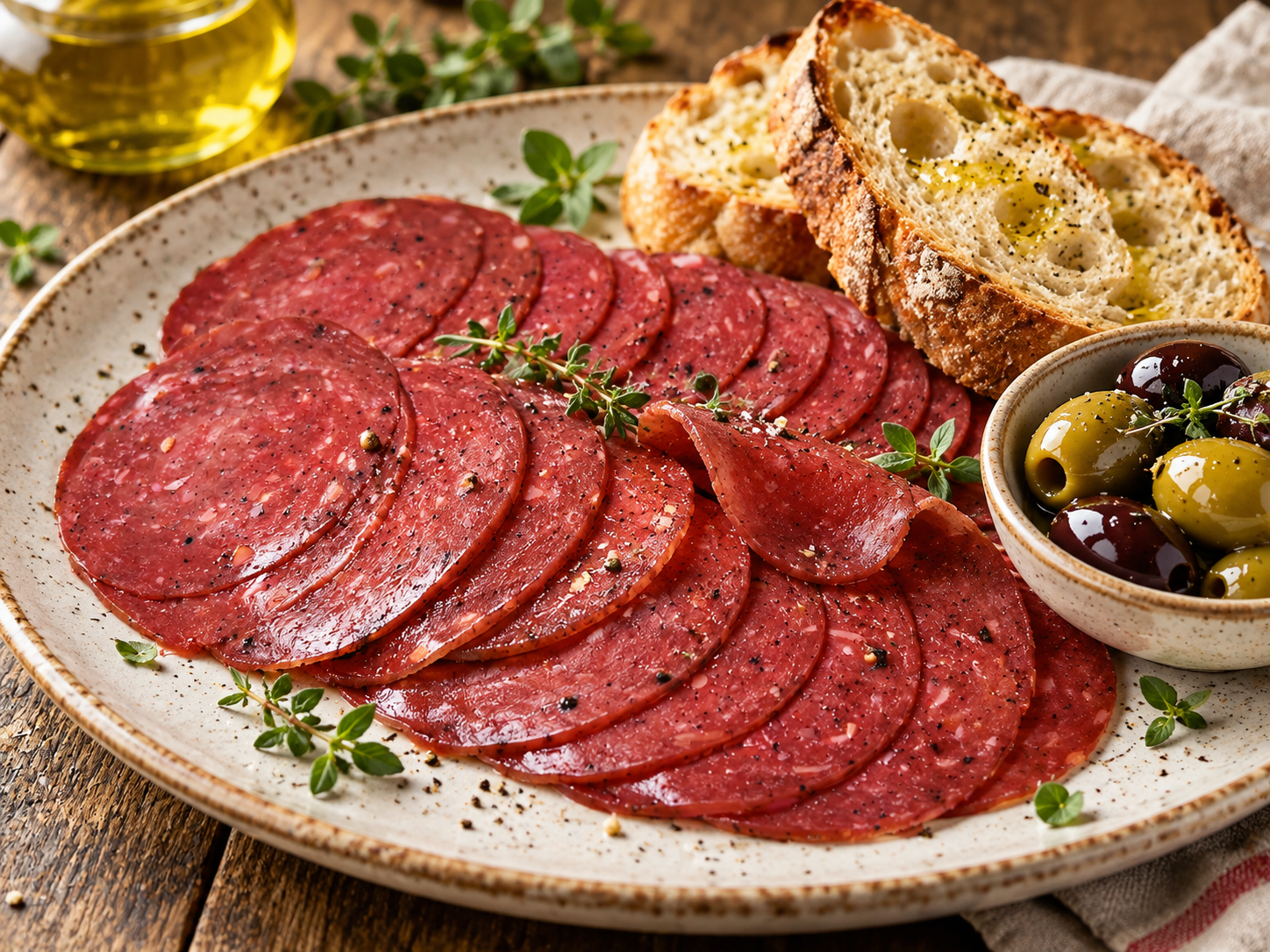 Salame vegetale tradizionale affettato